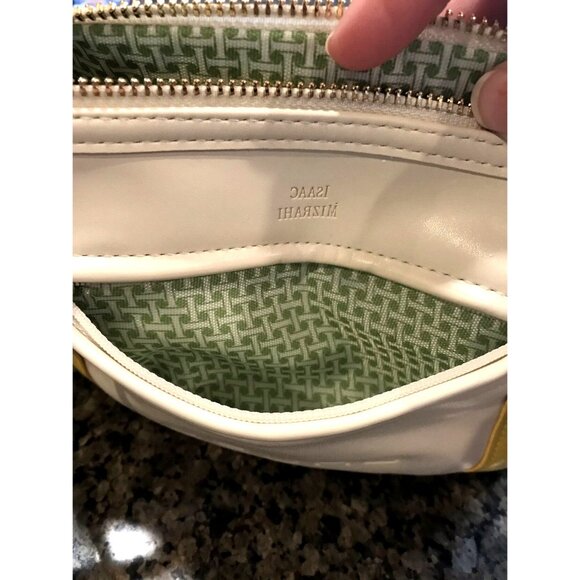 Isaac Mizrahi Chubb Cosmetics Bag, Yellow And Cream Color - Picture 3 of 6